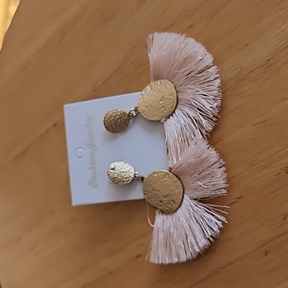 Pink Fringe Tassel Earrings - Picture 1 of 3